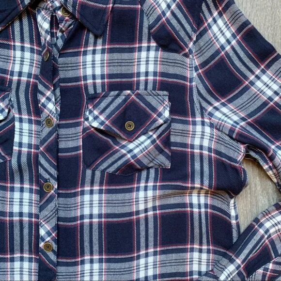 Anthropologie Ash and Ember Button Down Shirt Plaid Flannel Size XS - Picture 12 of 15